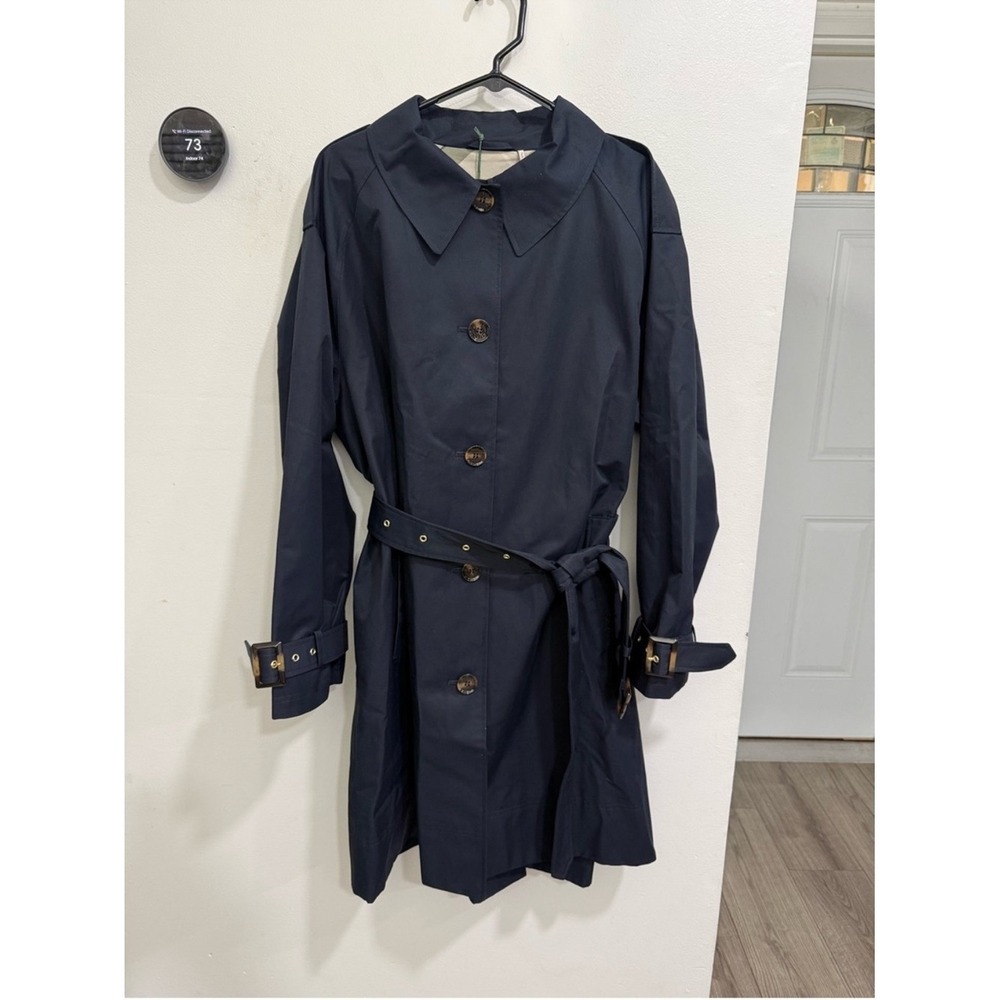 NWT Barbour Maia Waterproof Trench Coat Sz 14 US / 18 UK DARK NAVY ROSEMARY